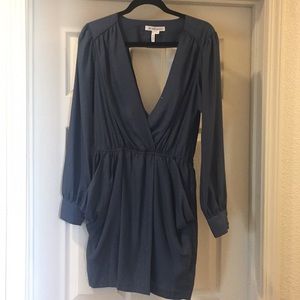 BCBG Generation Steel Blue Longsleeve Dress sz S